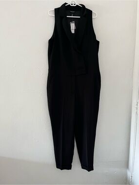 White House Black Market Black Sleeveless V-Neck Jumpsuit